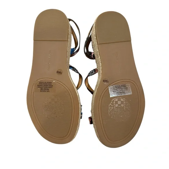 Vince Camuto Aevie Snake Print Leather Strappy Platform Wedge Espadrille Sandals - Picture 10 of 10